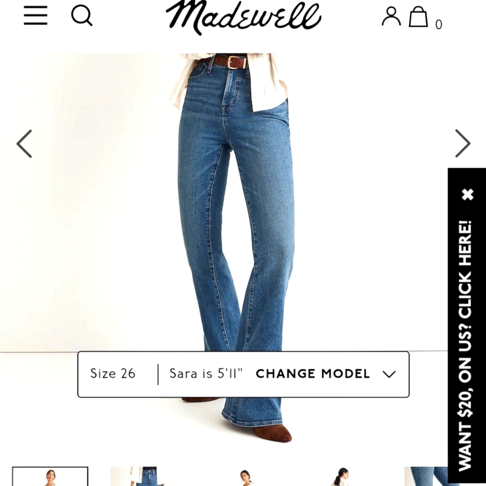 Madewell Skinny Flare Jeans in Calvino Wash: Crease Edition